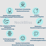 byGlorya "NeckBliss" Halswirbelzuggerät - stressfreie Nackenentspannung, Schmerzlinderung, hilft bei Nackenbuckel